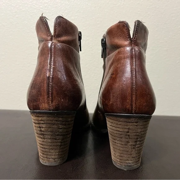 Paul Green Womens 7 UK 9US Booties Stella Stacked Heel Fashion Leather Classic - Picture 6 of 11